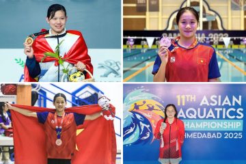 Hình ảnh các VĐV nữ từ trái sang: Nguyễn Thị Ánh Viên, Võ Thị Mỹ Tiên, Nguyễn Thúy Hiền, Nguyễn Kha Nhi (Ảnh: Nguồn Internet)