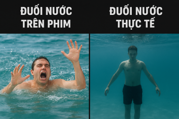 Hình ảnh minh họa sự khác biệt giữa đuối nước trên phim và thực tế (Ảnh minh họa)